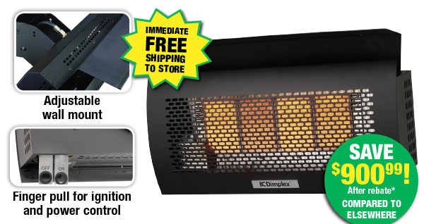Wall-Mounted Natural Gas Infrared Heater - ONLY $299 After Rebate*!