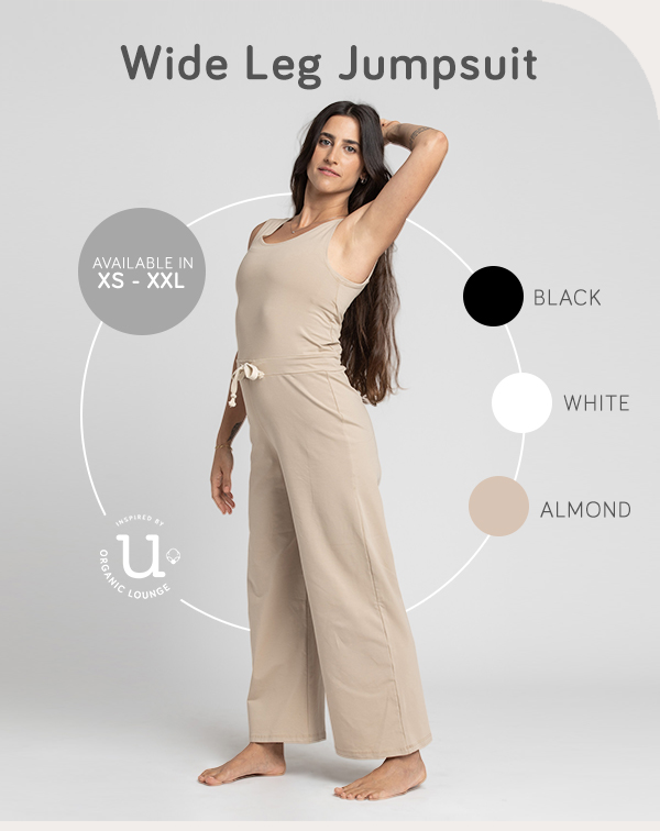 Shop Ripple yoga wear organic lounge wide leg jumpsuit