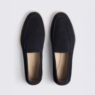 Navy Lewisham Relaxed Suede Loafers