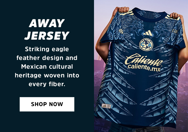 Away Jersey: Striking eagle feather design and Mexican cultural heritage woven into every fiber. | Shop Now