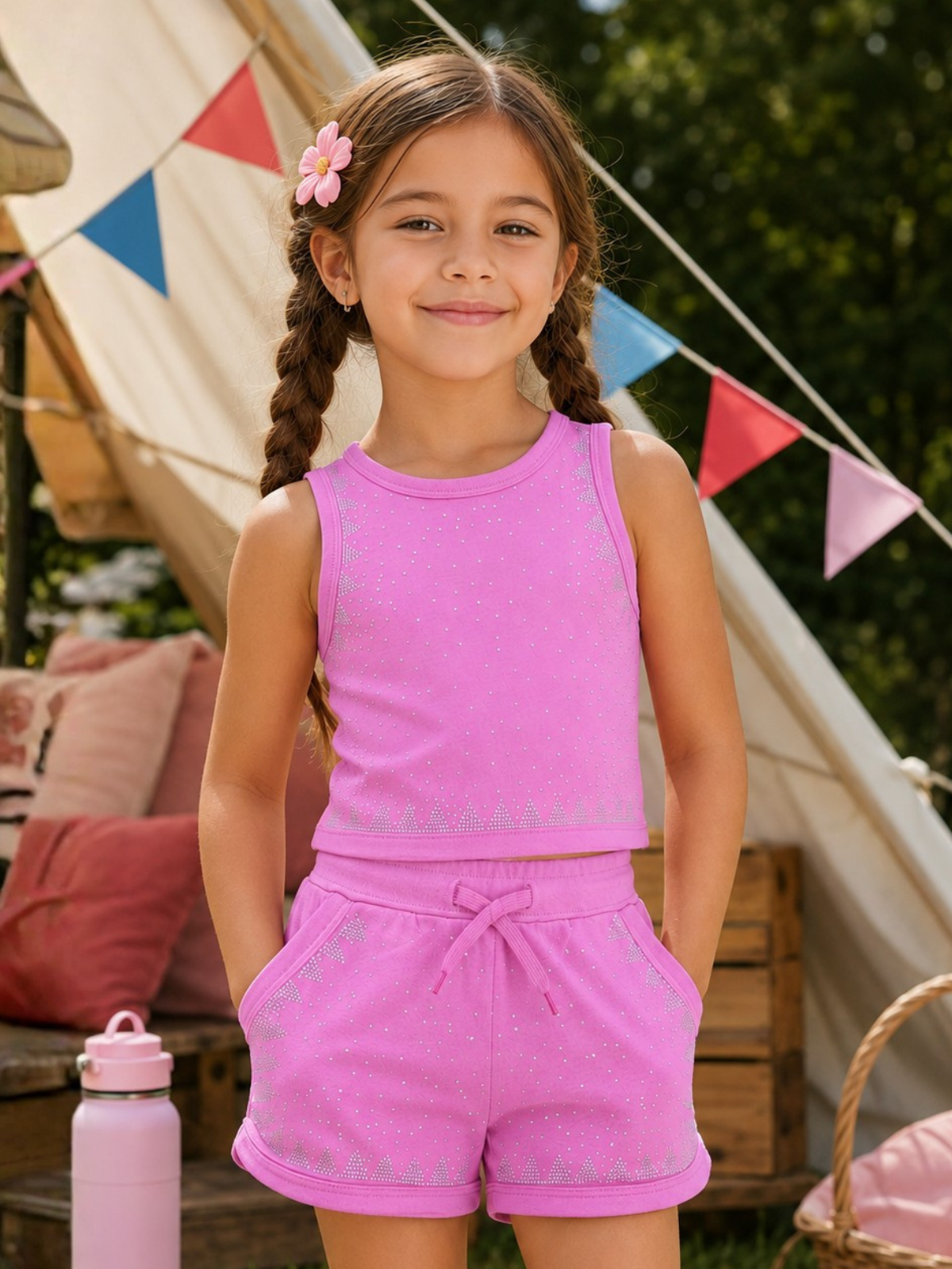 Image of Sweet Sparkle Pink Tank Top and Short Set