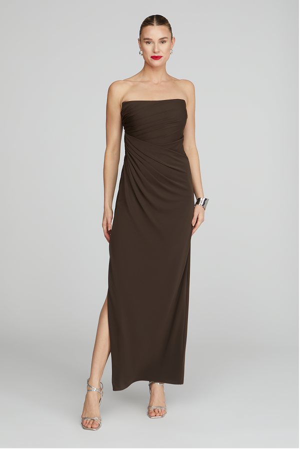 Patrice Matte Jersey Gown (Brown)