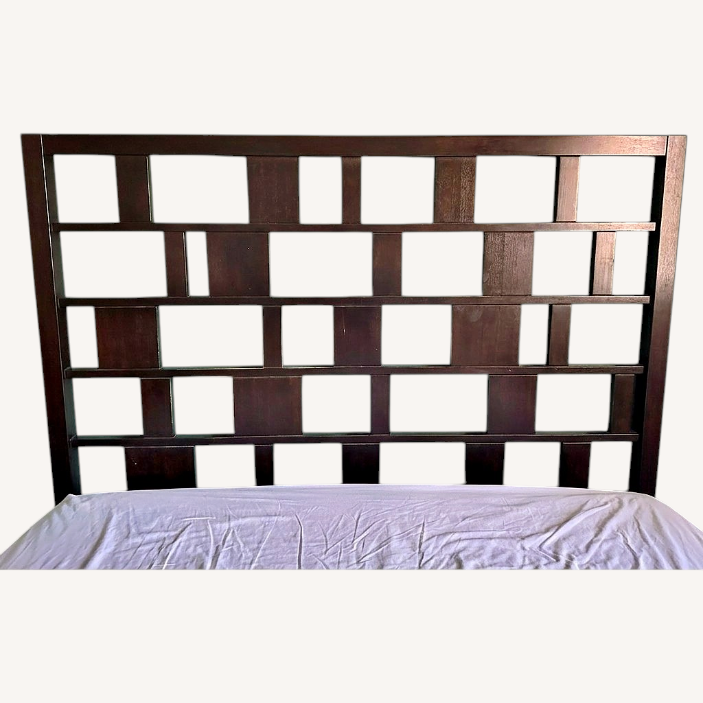 Image of West Elm Dark Brown Wood Headboard