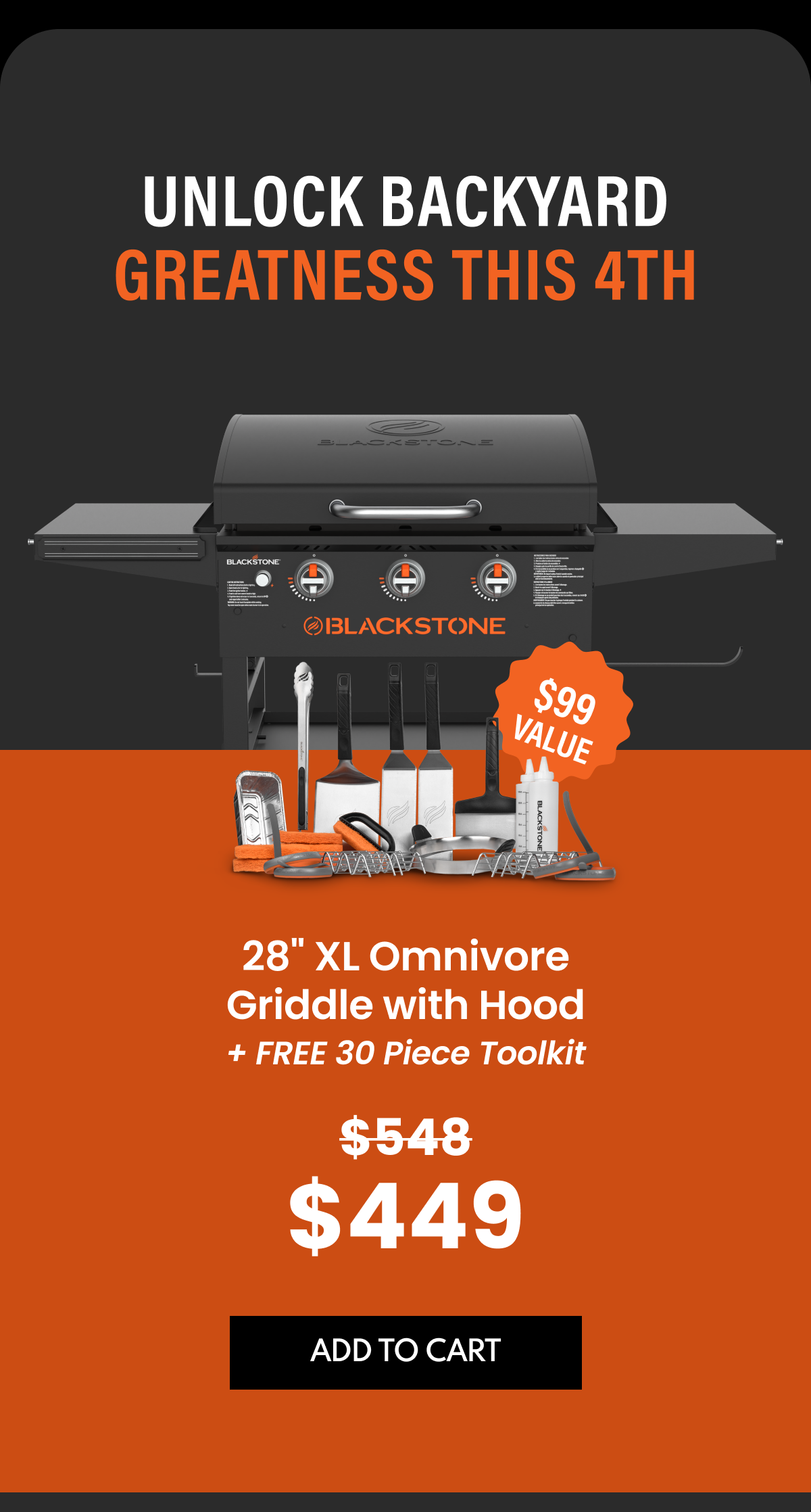 28" XL Omnivore Griddle with Hood 