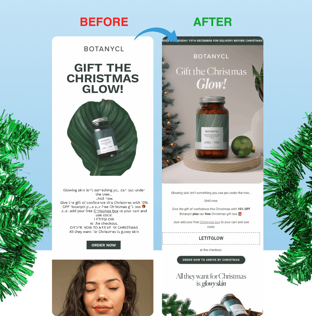 BEFORE AND AFTER EMAILS