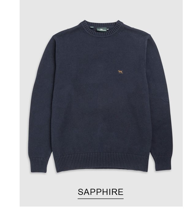 Shop Gunn Crew Knit, Sapphire online and instore at Rodd & Gunn