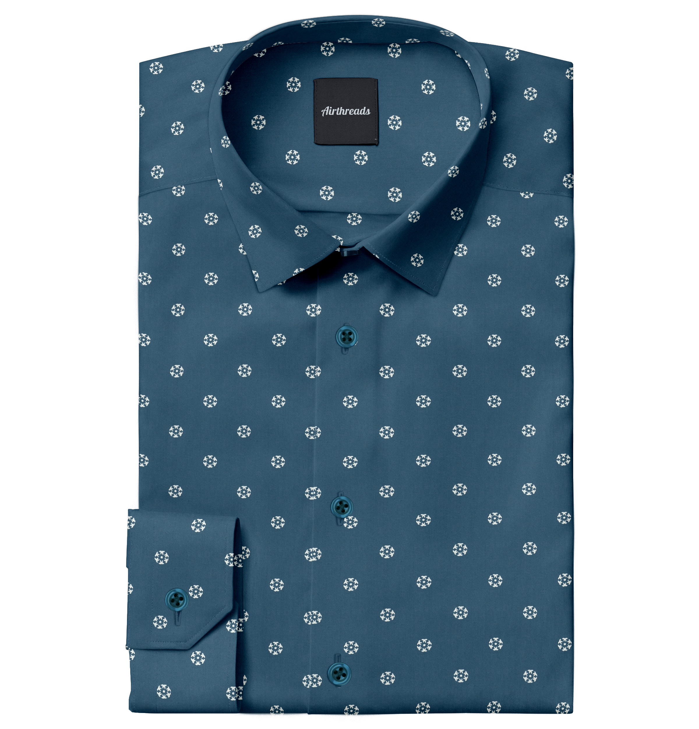 Image of Pure Cotton- Long Sleeve Shirt - Teal