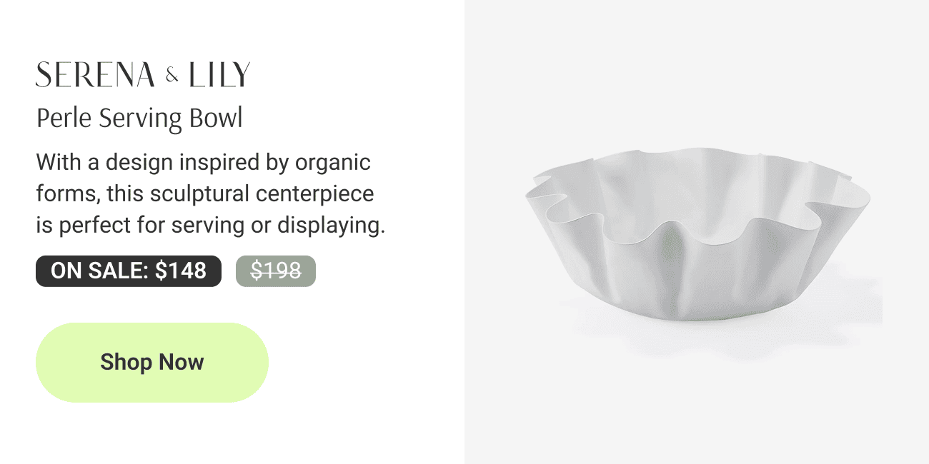 Perle Serving Bowl. With a design inspired by organic forms, this sculptural centerpiece is perfect for serving or displaying.