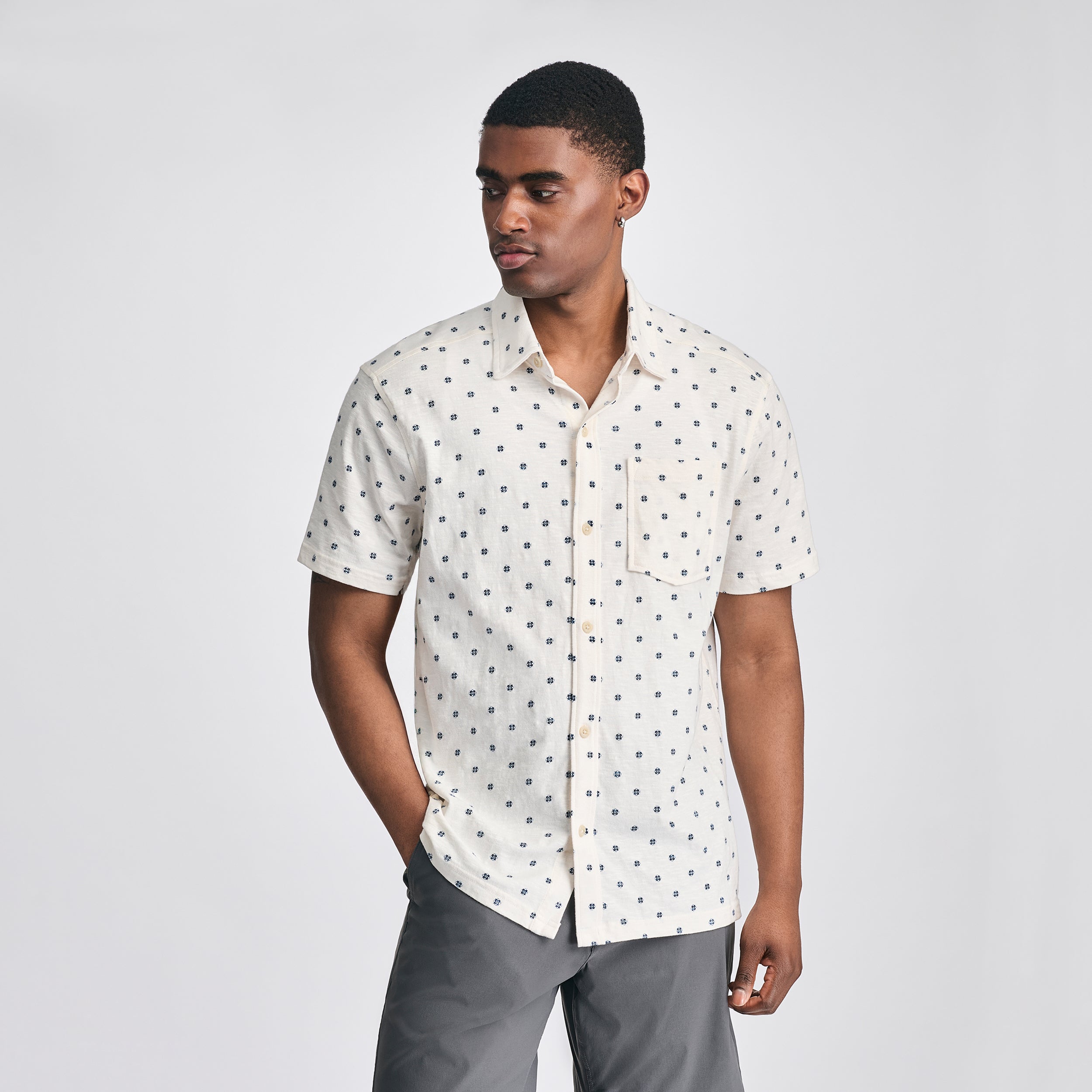 Image of Men's Knit Baja Pocket Button-Up Shirt