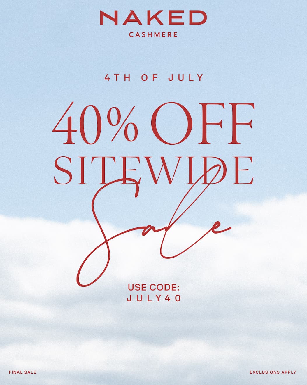 40% Off Sitewide Sale