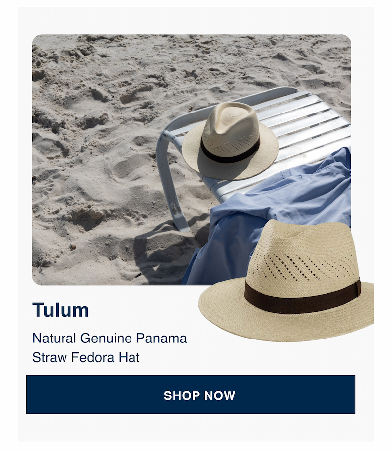 Tulum Natural Genuine Panama Straw Fedora Hat