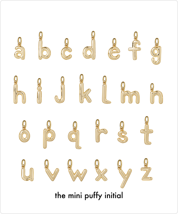 The Puffy Initial Charms