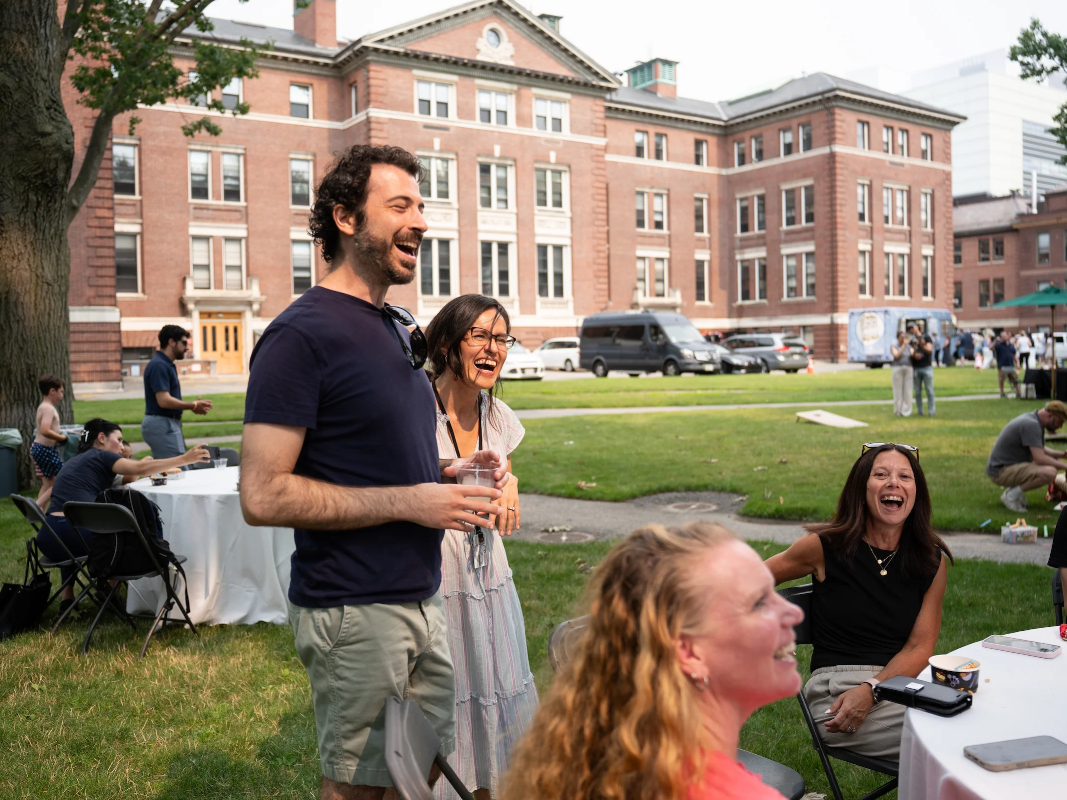 People laughing. 