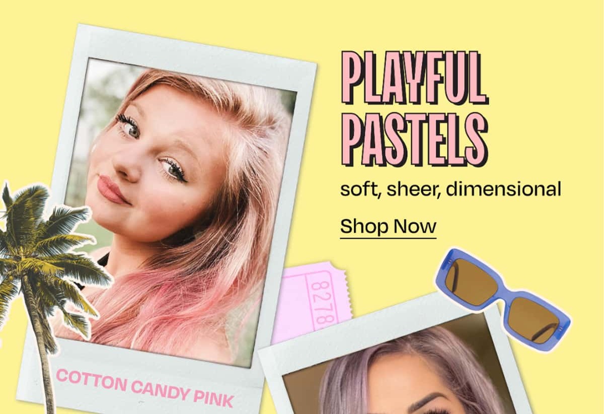 Festival color is shifting.  Less neon. More sheer, reflective, and lived-in.  Think a wash of color instead of full saturation. tones that layer over your natural base and look better the more you wear them.  PLAYFUL PASTELS soft, sheer, dimensional