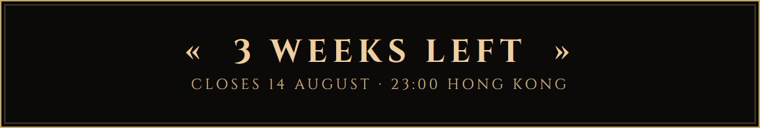 Preorders close 14 August at 23:00 Hong Kong time