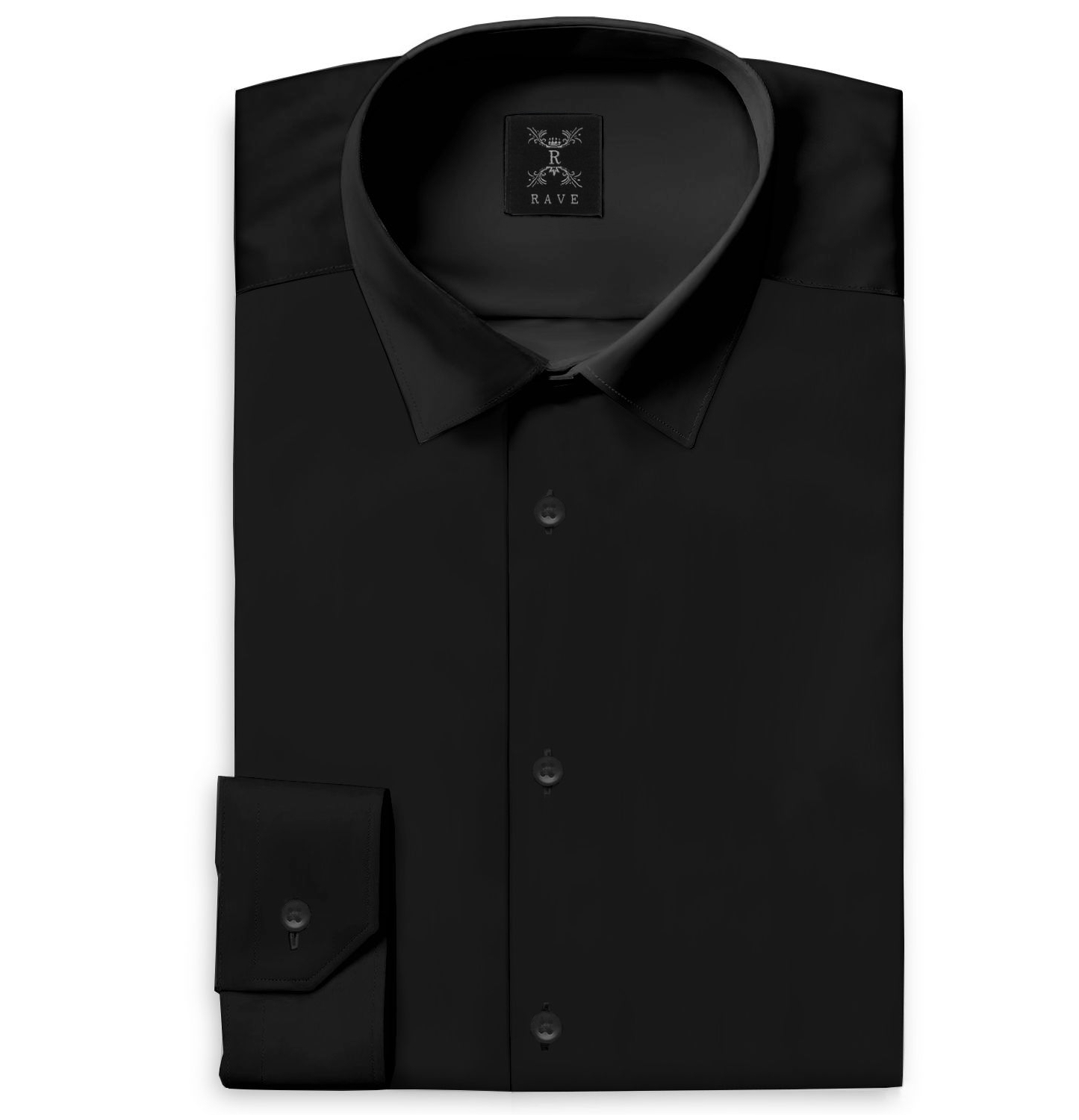 Image of Wrinkle-resistant Cotton-Lycra Shirt - Black