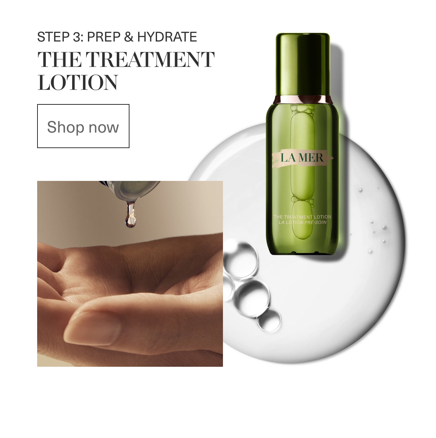 STEP 3: PREP & HYDRATE | THE TREATMENT LOTION | Shop now | LA MER