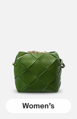 An olive green Bottega Veneta Mini Loop Intecciato bag on a light gray tile.