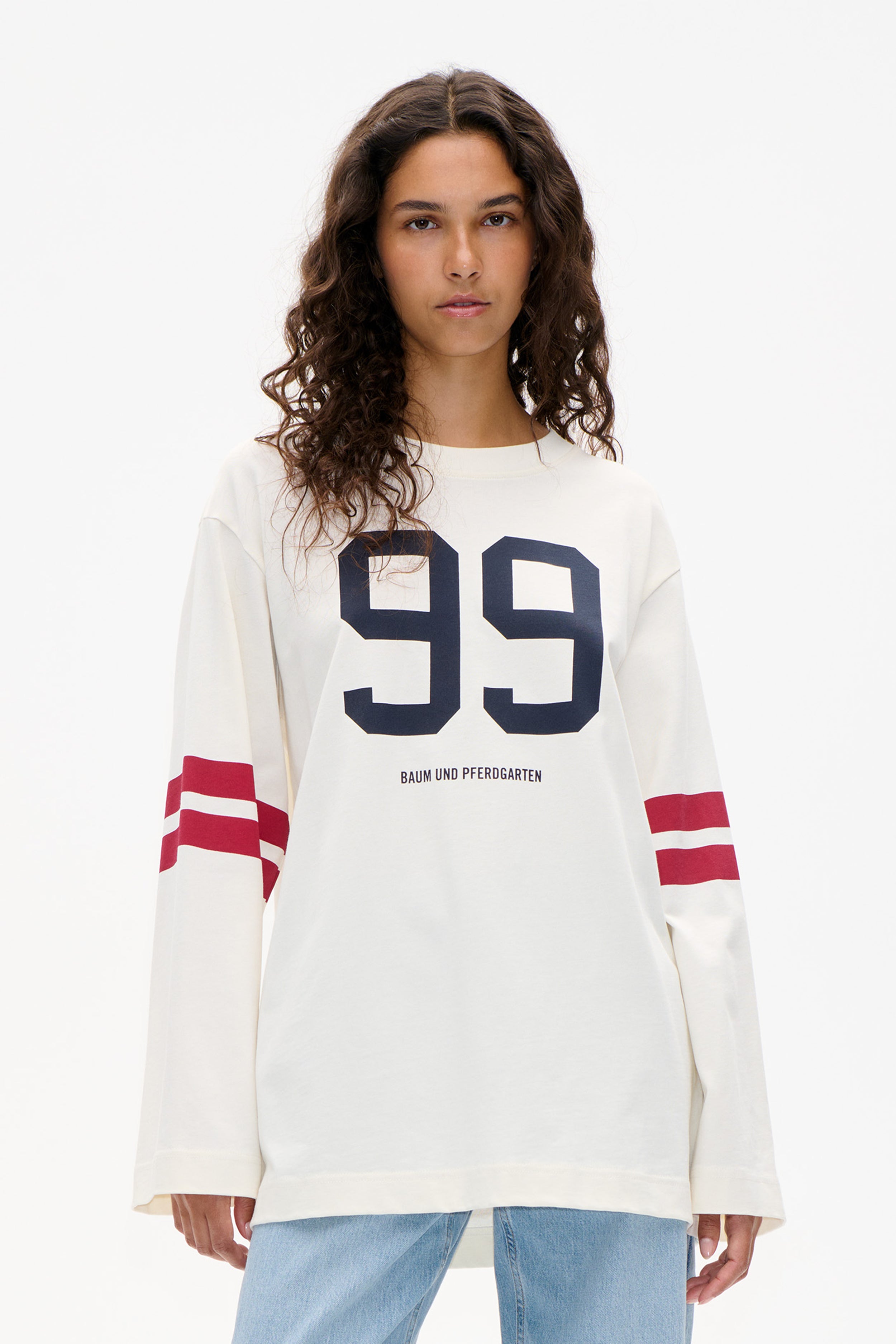 Image of JEEVANA TOP | Creme Navy Red 99