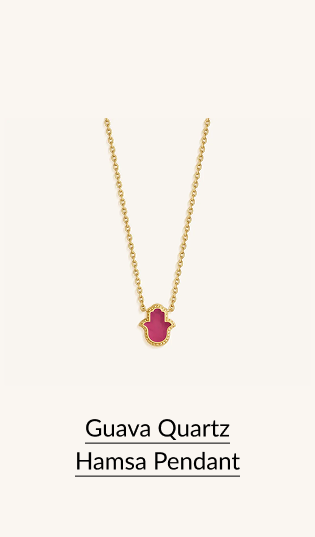 Guava Quartz Hamsa Pendant