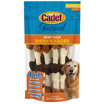 Cadet Triple Flavored X-Large Shish Kabob Dog Treats, 10-Count, 2-Pack