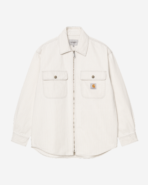 Carhartt WIP Mercer Stripe Shirt Jacket | Graphite / Wax (Bleached)