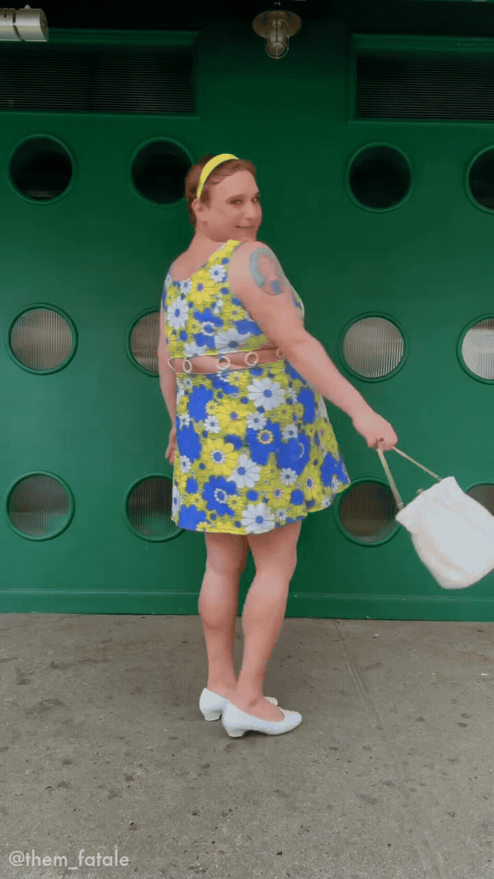 Smak Parlour Olive Mod Floral Gettin Groovy Mini Dress