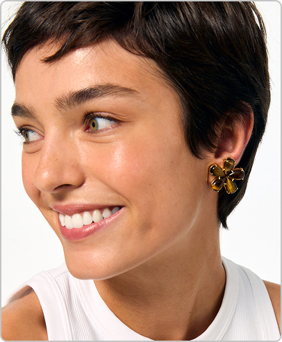 The Semi Precious Flower Earring