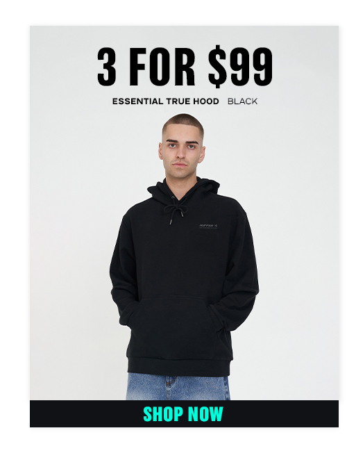 ESSENTIAL TRUE HOOD BLACK