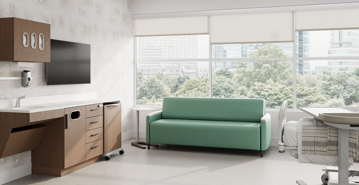 A hospital room setting