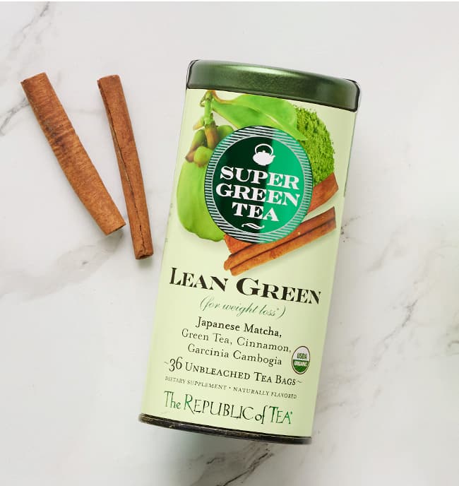 Lean Green Tea Tin with cinnamon