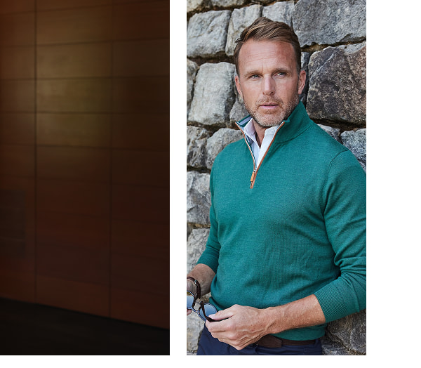 Cashmere Touch Merino Quarter Zip Black