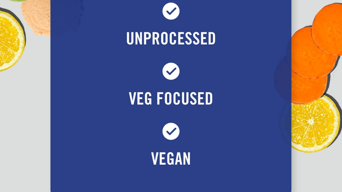 Unprocessed, veg-focused
