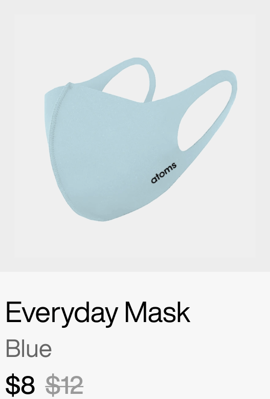 Shop Now – Everyday Mask: Blue – $8