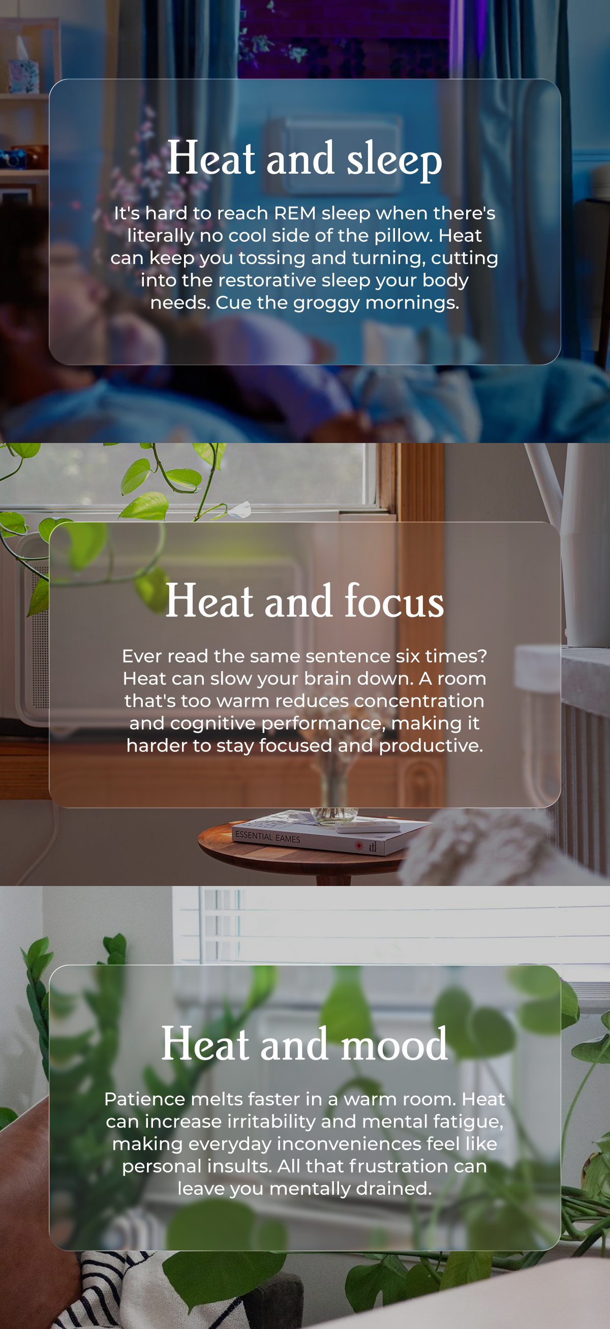 Heat and sleep, focus and mood