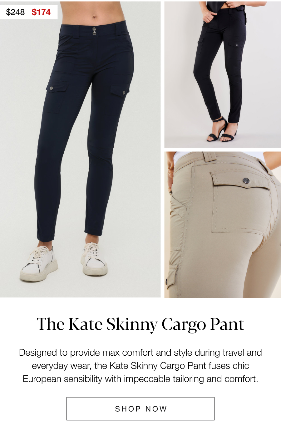 The Kate Skinny Cargo Pant. SHOP NOW