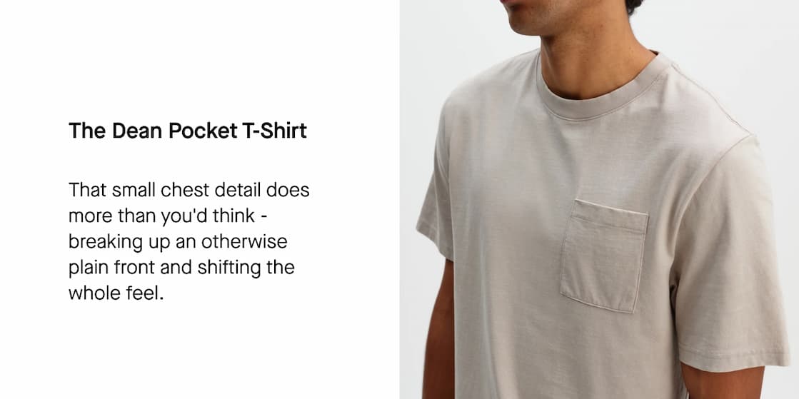 Dean - Washed Clay Compact Cotton Pocket T-Shirt