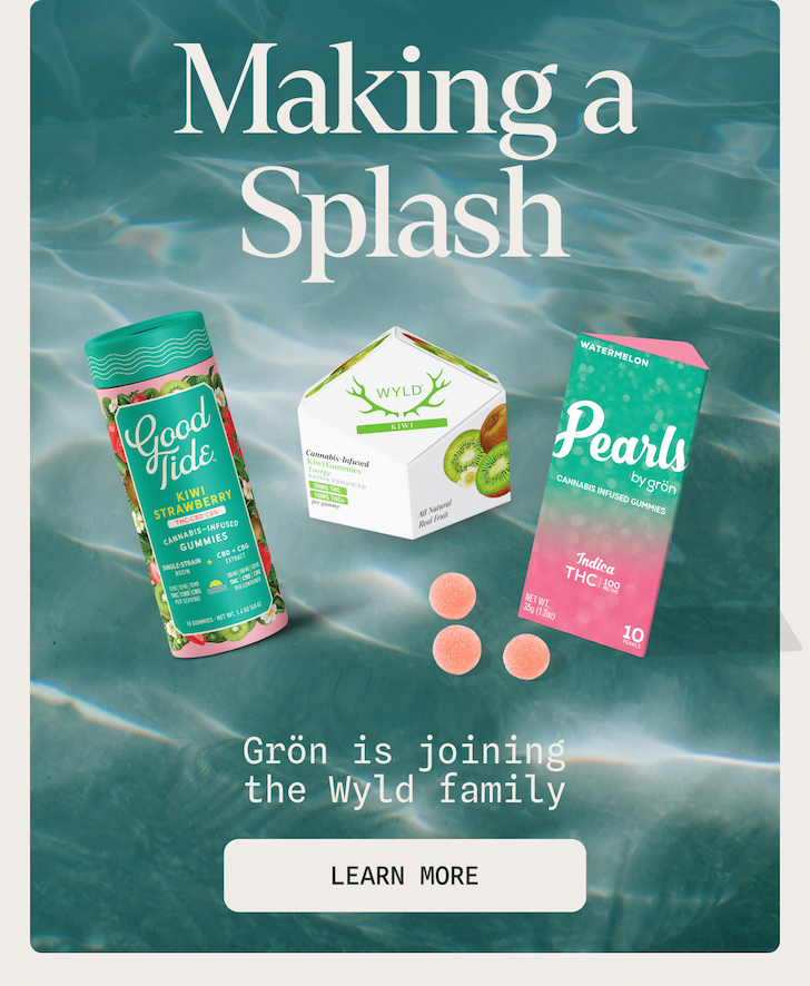 "making a splash" on pool background with edible packaging. "Learn More" button.