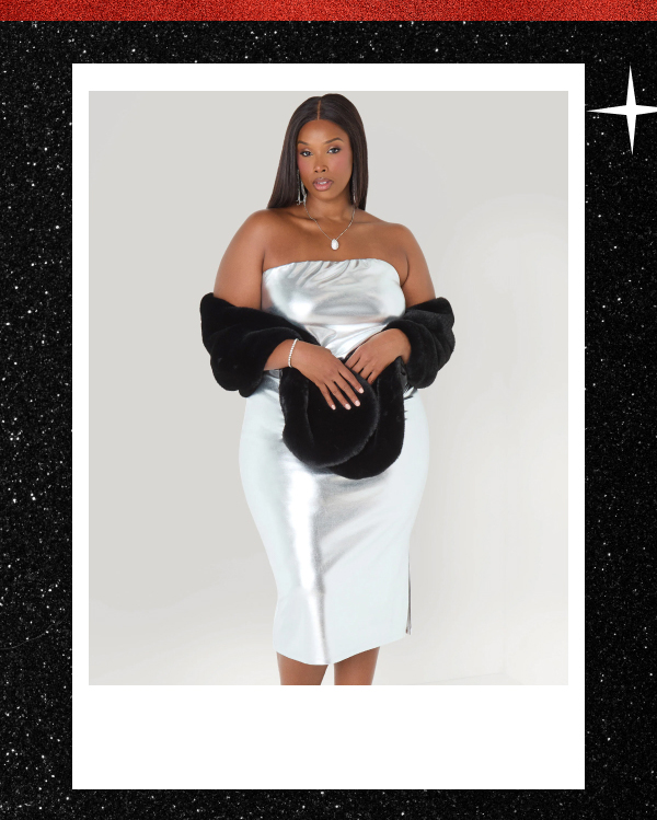 Strapless Metallic Bodycon Dress