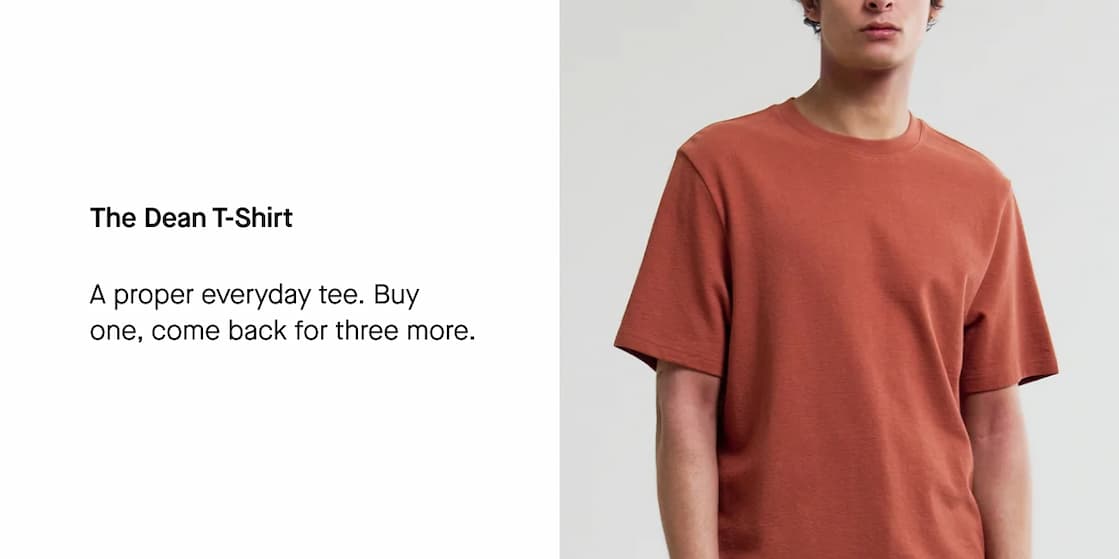 Dean - Rust Textured Organic Cotton T-Shirt