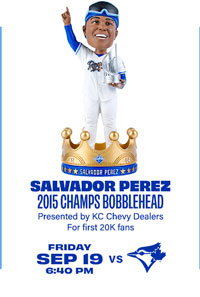 Salvador Perez 2015 Champs Bobblehead - September 19 - Get Tickets