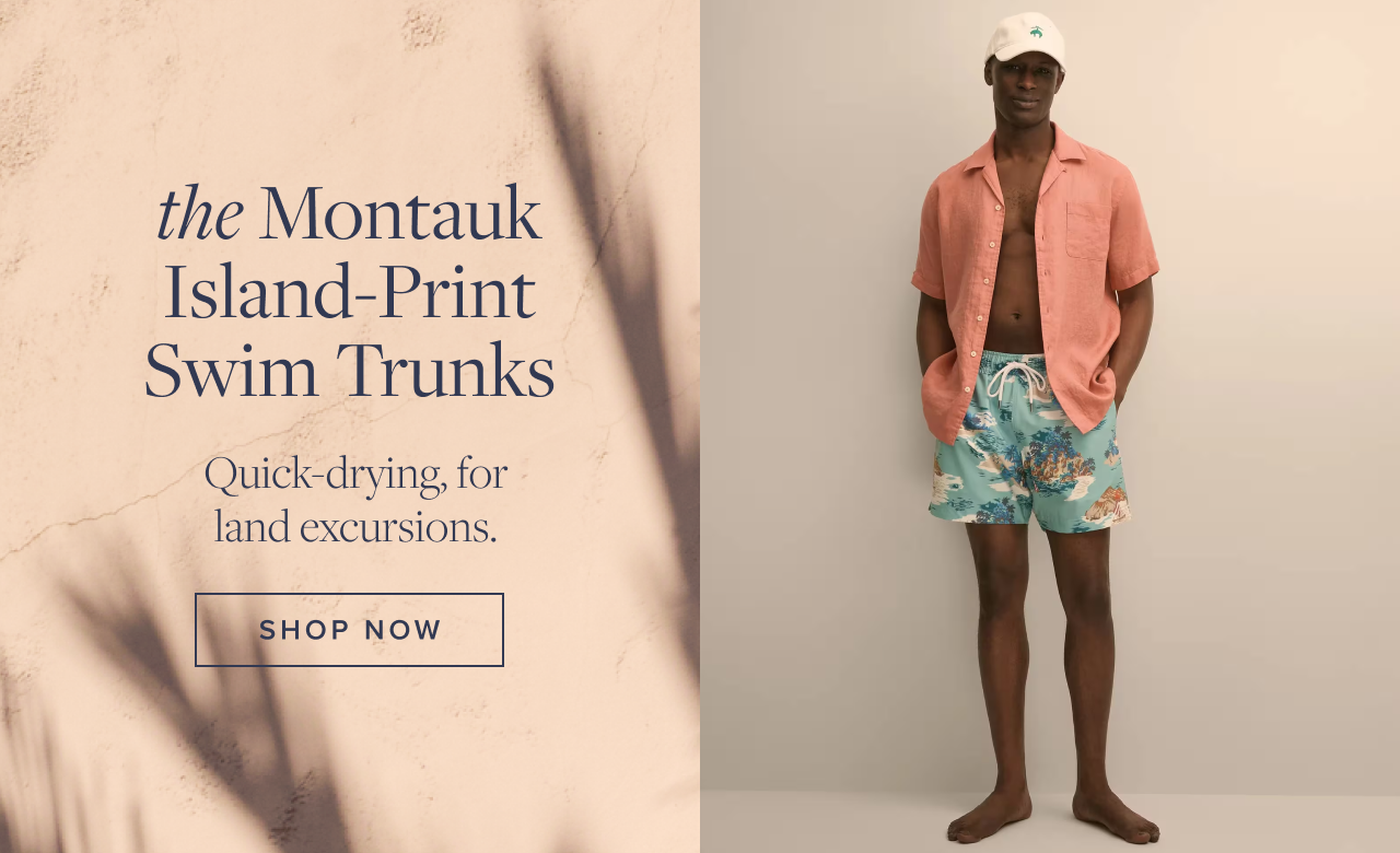Th Montauk Island-Print Swim Trunks Shop Now