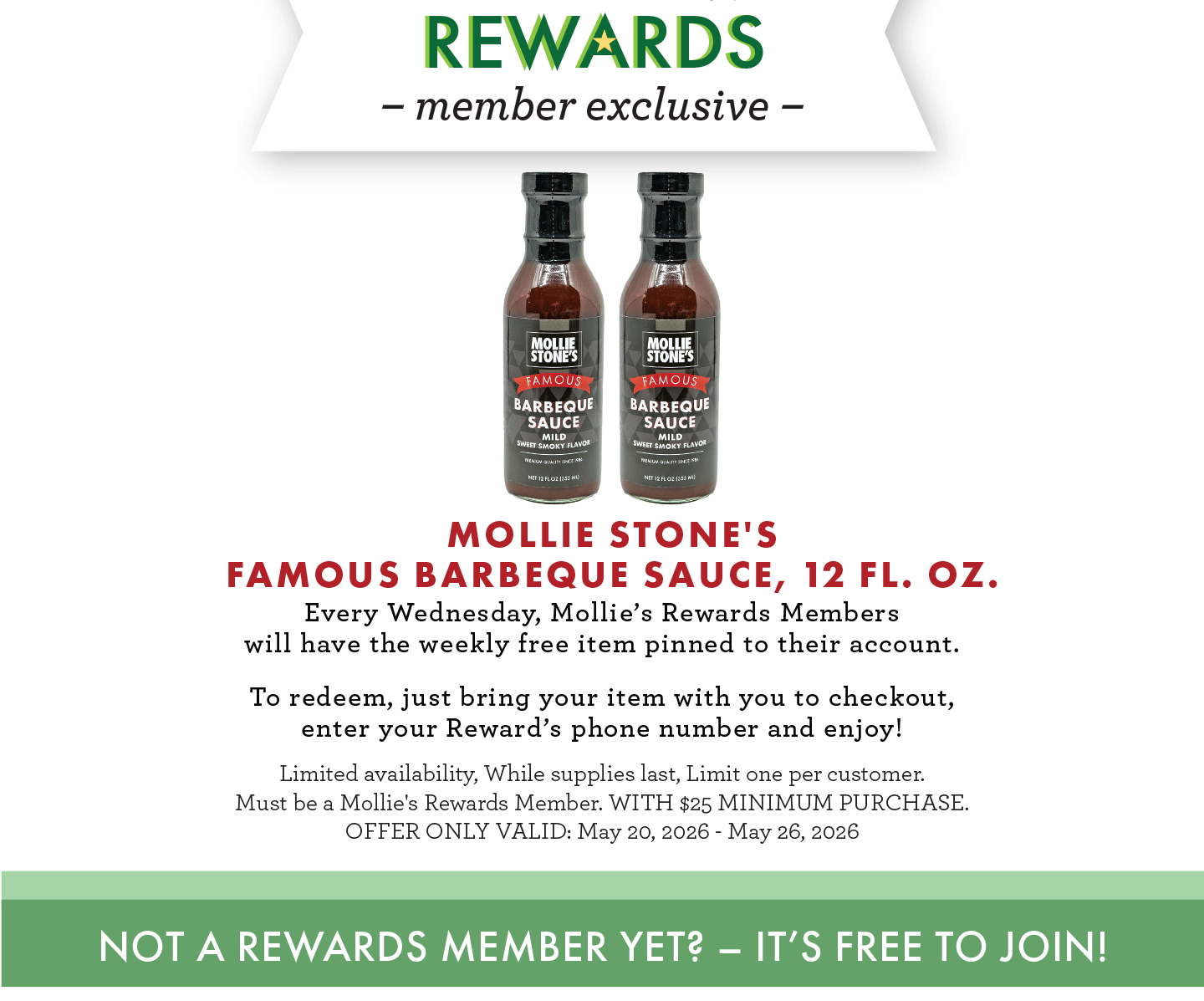Free Mollie stone's barbecue sauce!