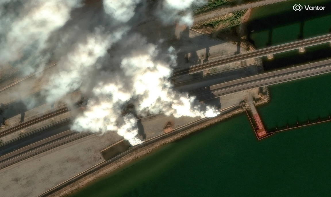 Smoke rises in Crimea. 