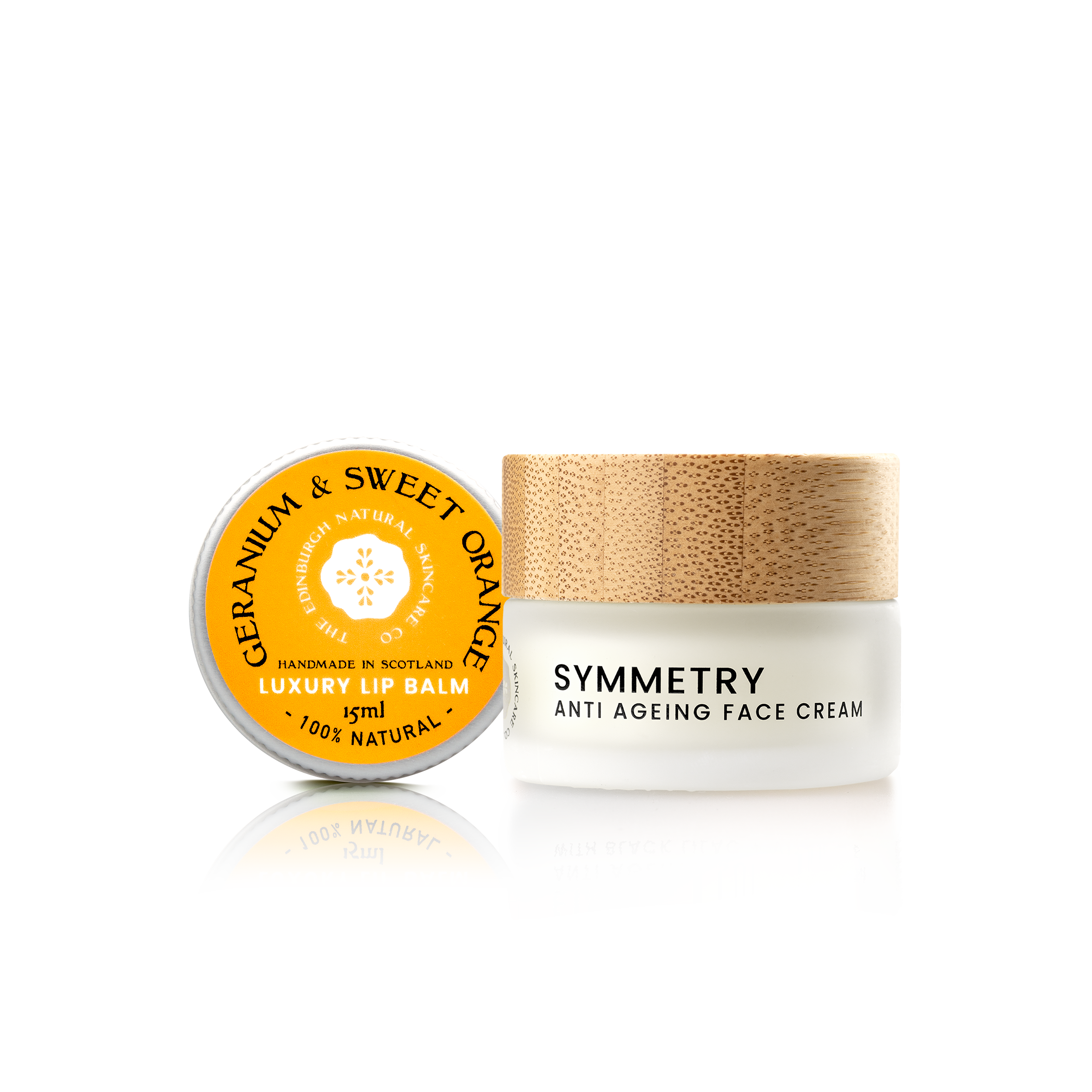 Image of Geranium And Sweet Orange Luxurylip Balm And Symmetry Travel Mini Face Cream