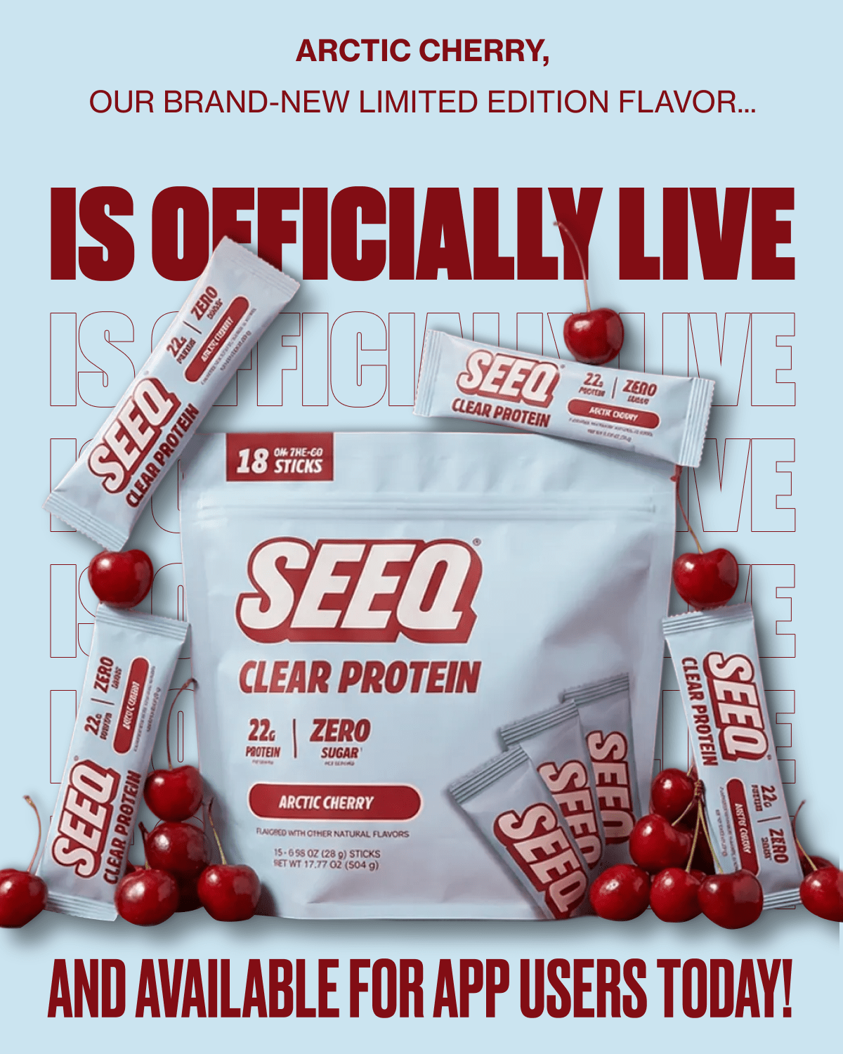 Arctic Cherry, our brand-new limited edition flavor,  is officially live and available for app users today!