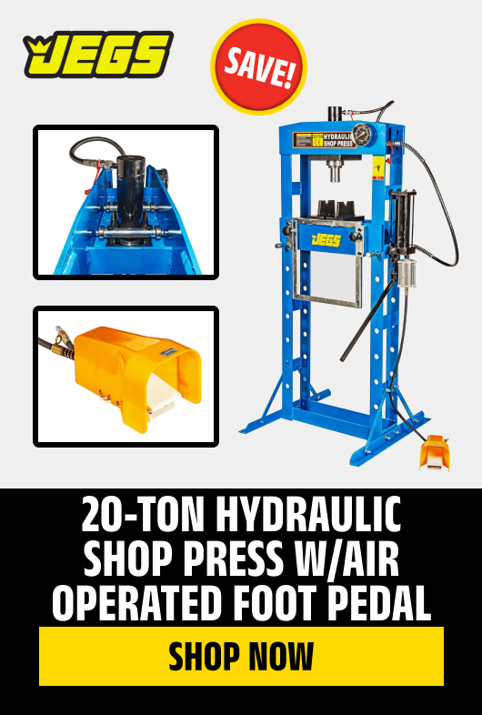 20-Ton Hydraulic Shop Press w/Air Operated Foot Pedal