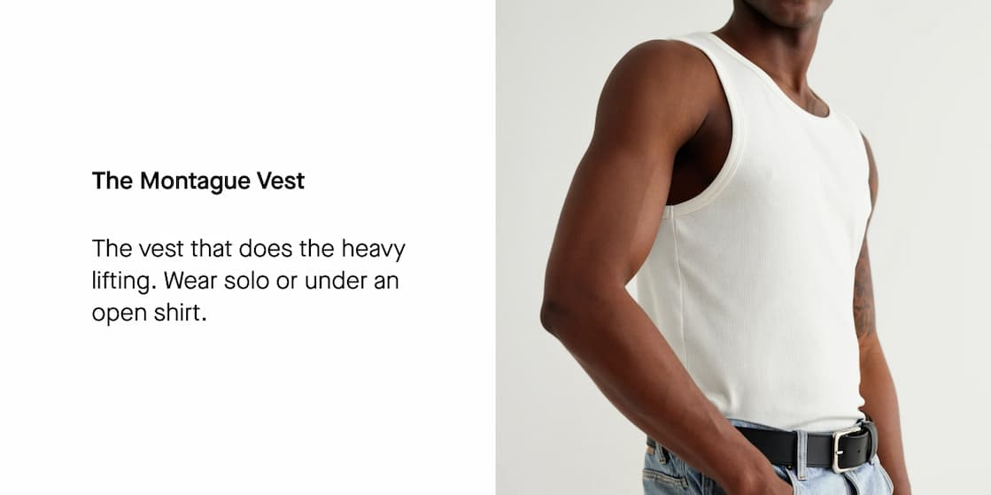 Montague - White Ribbed Organic Cotton Vest