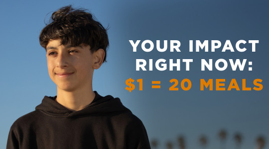 Your impact right now: $1 = 20 meals.