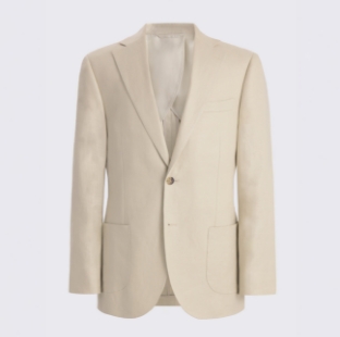 Tailored Fit Neutral Twill Linen Suit